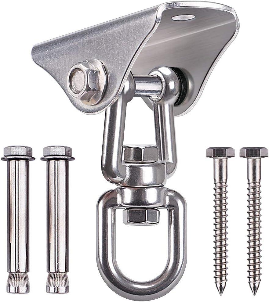 SELEWARE Stainless Steel Swing Hanger Heavy Duty Ceiling Swing Mount Free Swivel Swing Hook Swing Hardware Kit for Yoga Swing Hammock Chair Porch Swing Sets Heavy Punching Bag 1000 LB Capacity