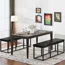 HOOBRO Dining Bench, Dining Room Bench with PU Leather Upholstered Seat, for Kitchen, Living Room, Hallway, Kitchen, Entryway, Bedroom, Black BB46CD01, 47.2"l X 12.2"w X 19.7"h