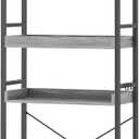HCHQHS 6 Tier Bookshelf, Adjustable Industrial Bookcase, Vertical Tall Book Shelf, Wood and Black Metal Open Bookshelves for Home Office, Living Room, Bedroom
