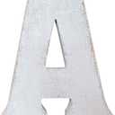 ABELOTS Large Wood Letter Distressed White Wash Alphabet Wall Dcor Monogram Letter Alphabet Letters Free Standing Letters Wall Letters (A)