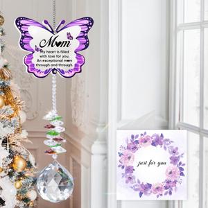 Gifts for Mom, Mom Birthday Gifts, Birthday Gift for Moms, Moms Gift from Daughter Son, Best Mommy Ever Present for Mothers Day Christmas Ideas Unique, Mother Presents Butterfly Suncatcher