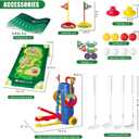 Fistone Toddler Golf Set with Foot-Pedal Launcher- 3 in 1 Kids Golf Toy with Golf Cornhole Board & Putting Mat | Indoor & Outdoor Golf Toys - Birthday Gift for Boys & Girls Age 3-8