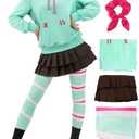 C-ZOFEK Women's Vane Cosplay Costume Hoodie Skirt US Size Outfit Leggings with Hairtie for Halloween Christmas XS