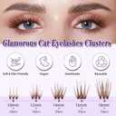 Brown Lash Clusters Kit 10-18mm D Curl Dark Brown Lash Clusters 120pcs DIY Wispy Cluster Eyelash Extensions Individual Natural Lashes False Eyelash Kit with Bond & Seal Remover Tweezers(S3 Lash Kit)