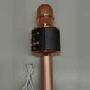 BONAOK Karaoke Microphone for Kids & Adults - Bluetooth Microphones Singing Mic with Disco Lights, Echo Effect, Built-in Speaker Portable Karaoke Player for Party Travel Gifts Q78(Rose Gold)