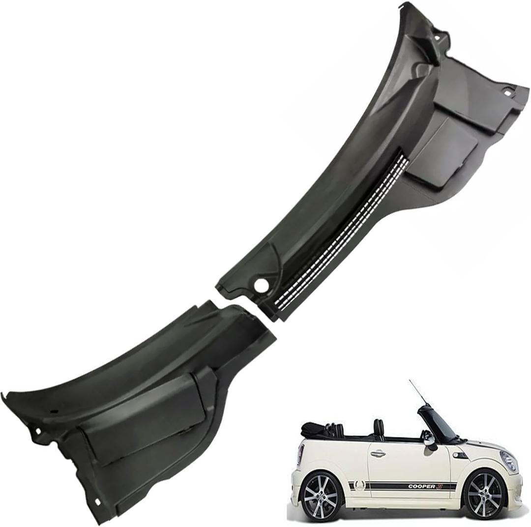 MUCO New 2PCS Front Windshield Cowl Cover Panel 51132751210 Compatible with 2007-2015 Mini Cooper R57 R56 R55 Windshield Wiper Vent Cowl Cover Grille