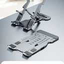 Cell Phone Stand, Fully Foldable,Aluminum Phone Stand with Non-Slip Anti-Scratch Pad Portable Ultra-Thin Phone Holder.Compatible with iPhone, iPad, Nintendo Switch, Tablets (7-13), All Phones Silver