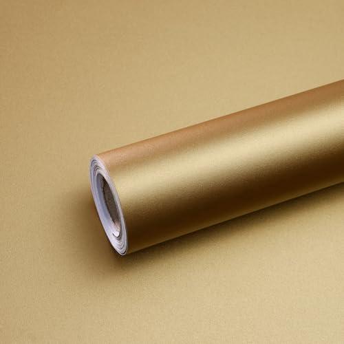 Qianglive Dark Gold Peel and Stick Wallpaper 15.7"×118" Metallic Contact Paper Self Adhesive Removable Vinyl Wallpaper for Bedroom Countertop Cabinets Drawer