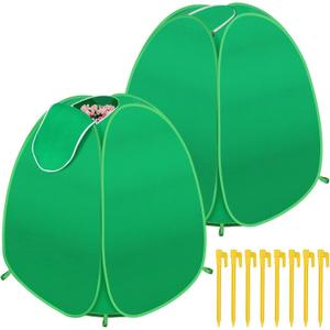 2 Pack Plant Covers Freeze Protection, Pop Up Shrub Frost Covers for Outdoor Plants Warm Plant Protectors Tent for Winter Protecting Fruit Potted Plants and Shrub from Freezing Animals Eating(22x22x23