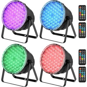 BETOPPER Par Lights with Remote Control, 54x3W LED RGB 3-in-1 Stage Lights DMX DJ Lighting Fixtures, Superior Brightness Strobe Light & Wash Light for Party, Concert, Church, Wedding, Bar,4 Pack