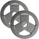 Yes4All Tri-Grip Handles Cast Iron Olympic Weight Plates, 2-Inch Weight Plates for Weight Lifting with Smooth and Durable Finish, Suitable for Strength Training Exercises (Pair) 25 Lbs