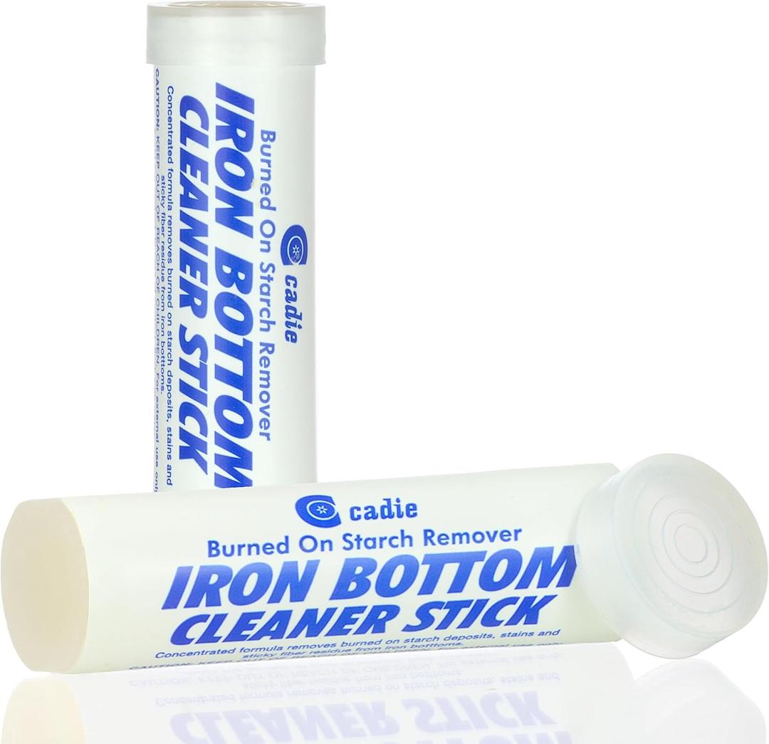 Steam Iron Bottom Cleaner Stick  Removes Build-Up Starch, Melted Fabric, Glue from Hot Iron  Eliminates Sticky Residue On Any Iron Soleplate on The Market - Easy to Use  2 Pack
