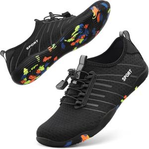 ATHMILE Water Shoes for Men Women River Shoes Adult Swim Beach Lake Pool Aqua Socks Barefoot Quick Dry for Hiking Surfing Kayaking Cruise Ship Essentials Cruise Ship Essentials (11 Women/9.5 Men, 2a-black)