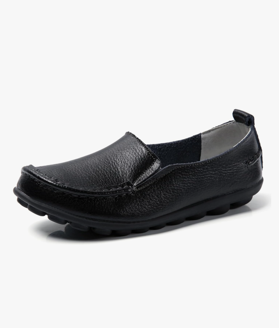 Sunporx Women's Driving Moccasins Loafers Comfortable Slip on Leather Casual Walking Shoes 44