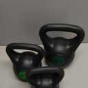 BalanceFrom Vinyl Kettlebell Set, 30/45/50 Pound Options – Cement-Filled Strength Training Weights with Ergonomic Grip and Color Coding for Full Body Fitness at Home or Gym