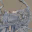 Avidlove Women Lingerie V Neck Nightwear Satin Sleepwear Lace Chemise Mini Teddy (Small, Light Blue)