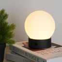 WEILAILUX Small Cute Cordless Table Lamp Rechargeable, Battery Operated Shower Lamp Waterproof, Touch Dimmable Globe Ambient Light for Outdoor/Bedside/Patio/Dining (Black)