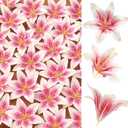 ASTRYAS 18 Heads Artifical Lily Flowers, Long Stem Artificial Stargazer Lilies Faux Fake Lily Flower Bouquets for Home Hotel Office Party Decor Table Centerpieces(2,Ligh Pink