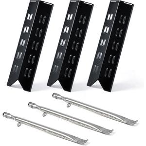 FSOGBG3005 Flame Tamers 3 Burner Grill Replacement Parts for Outdoor Gourmet Grill Parts FSODBG1204 FSODBG1205 FSODBG1200 FSOGBG3002 16201 Burner Tube 96131 Heat Shield Plates Grill Accessories