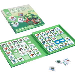 2 x Magnetic Memory Matching Games for Toddlers Ages 3+, Travel Games for Kids, Fun Educational Toys for Nature & Road Trips