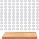 100 Pack Clear Rubber Feet for Cutting Board, Small Round Cutting Board Feet with Stainless Steel Screws, Non Slip Cabinet Door Bumper for Furniture Appliances Electronics