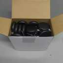 VioraWhite 48 Pcs 3.15 Inch DIY Christmas Ornaments Black Ball Ornament Xmas Plastic Matte Flat Discs Christmas Tree Hanging Ornament Decorations DIY Crafts Painting Drawing Stickers Decals