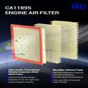 CA11895 CF10285 Engine & Cabin Air Filter Set for 2014-2021 Toyota Sequoia 5.7L, 2014-2021 Toyota Tundra 4.6L 5.7L(Flexible Panel Air Filter Only) Replace# 17801-0P100 87139-50100