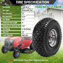 (2 Pack) RRQ 15x6.00-6nhs Lawn Mower Tires and Wheel Assembly, Replacement Riding Lawn Mower Front Tires, Compatible with John Deere Craftsman Husqvarna Lawn Mowers, 3/4" Bushings, 3" Centered Hub