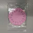 Round Paper Doilies, 100 Pcs 3.5 Colorful Decorative Lace Paper Doilies Disposable Placemats for Wedding Birthday Desserts Cakes Party Tableware Food Decoration, Pink