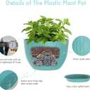 WSMKSZ 12 Inch Large Plant Pots for Indoor or Outdoor Plants, Wide Water Ripples Flower Pots with Drainage Holes & Saucer, Plastic Planters Set for Garden & Home Decor (Blue Green)