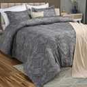 King Comforter Set 3 Piece Paisley Grey by Utopia Bedding Floral Comforters King Size Bedding Comforters Set Down Alternative Soft Bed Set 1 Comforter(90 x 102 inches) 2 Pillow Shams(20 x 36 inches)