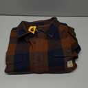 Carhartt Men's Loose Fit Heavyweight Flannel Long-Sleeve Plaid Shirt (Brown, XXXL)