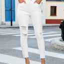 luvamia Cropped Jeans for Women Skinny Trendy High Waisted Distressed Ripped Stretchy Denim Pants Destroyed Jeggings