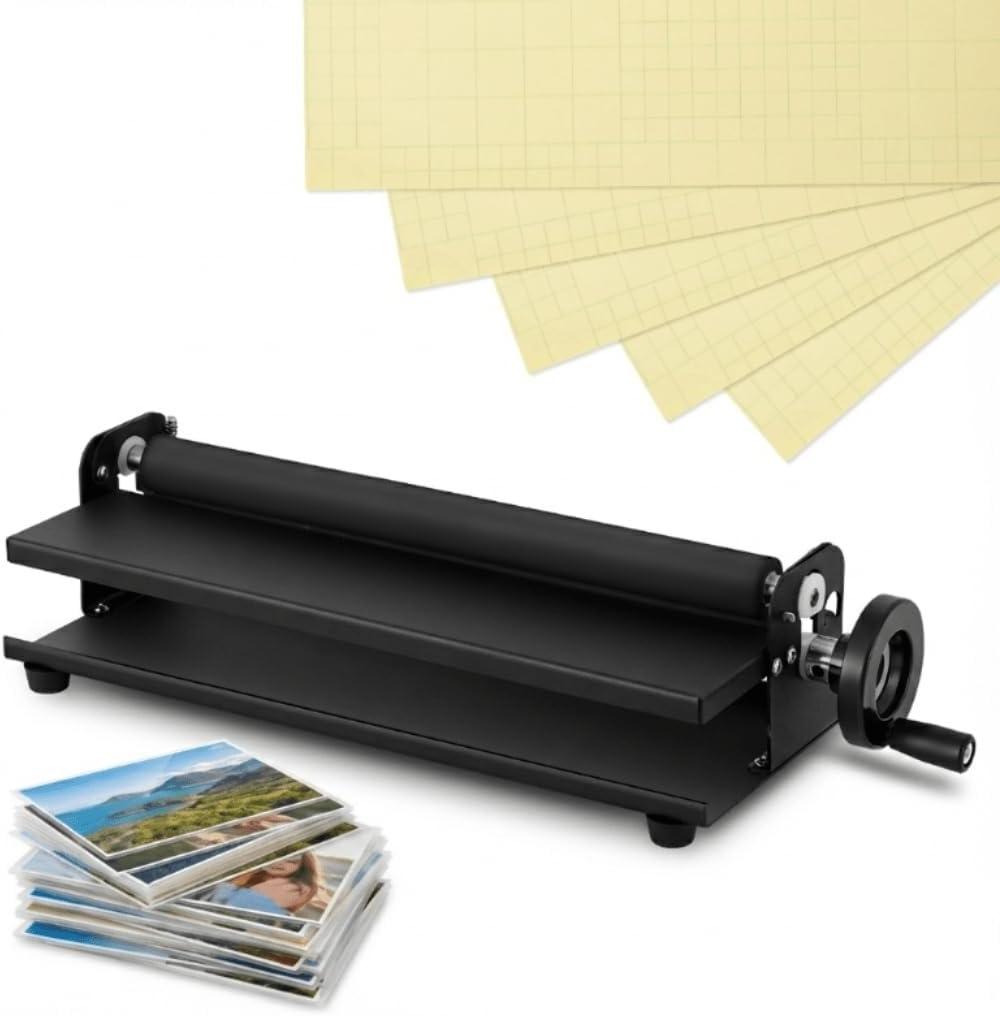 MXBAOHENG A3 Manual Cold Laminator, 13.8" Portable Hand-cranked Cold Press Laminator for Photos, Posters, Documents, Postcards, 2mm Laminating Thickness