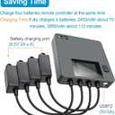 Hanatora LCD Simultaneous Charger with Storage Charge for DJI Mini 5 4 3 Pro Battery,Fast Multi Parallel 6 in 1 Display Charging Hub Drone Accessories