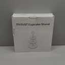 DUJUST Luxury Larger 3-Tier Cupcake Stand Tower, British Style Porcelain Serving Tray with Golden Trim, Food Grade Dessert Display Stand for Tea Party & Home Décor - 45% Gradient Pink Larger Plates