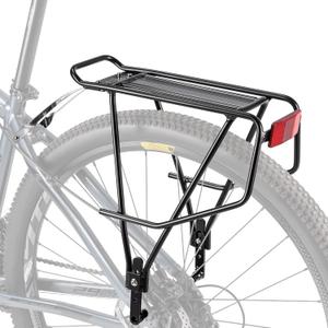 Rear Bike Rack - Bike Cargo Rack for Disc Brake/Non-Disc Brake Mount - Large Capacity Bicycle Pannier Rack, Height Adjustable for 26"-29" Frames (Width) Rear Bike Rack - Bike Cargo Rack for Disc Brake/Non-Disc Brake Mount - Large Capacity Bicycle Pannier Rack, Height Adjustable for 26"-29" Frames (Width)