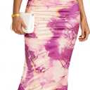 BTFBM Cocktail Dresses for Women 2026 Elegant Classy Off Shoulder Bodycon Mesh Slit Floral Maxi Spring Summer Dress (XXL)