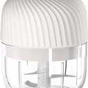 Electric Garlic Chopper, 250ml Mini Food Processor Masher Crusher, Garlic Grinder with USB Charging for Onion Ginger Vegetable Pepper Spice Meat (Color : White)
