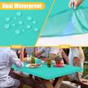 Spotjoy Rectangle Table Cloth, Waterproof Elastic Fitted Tablecloth for 5 Foot Folding Tables, Washable Polyester Tablecloths for Picnic, Camping, Outdoor (Aqua, 30"x60")