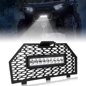 Front Grille with LED Light Bar for Polaris Sportsman XP 1000 850 17-25, Front Fascia Mesh Grille with LED Light Bar for Polaris Sportsman XP 1000 850 SP 850 ACE 900 2017-2025 Accessories