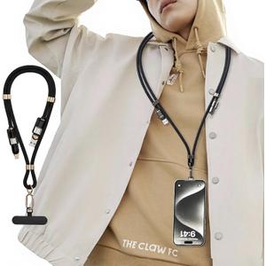 4-in-1 Phone Charging Lanyard, 1.5m/4.9ft Adjustable Crossbody Strap, 240W PD Fast Charge & Data Sync Cable