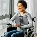 GDZN Wheelchair & Electric Wheelchairs Tablet Holder for Wheelchairs Pole 0.5"2.1" in Diameter, 360 Adjustable iPad Clamp Fits 4.7"15.6" Tablets, Gooseneck Aluminum Arm, Foldable Design, Anti-Slip