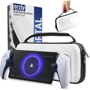 Carry Case designed for Playstation Portal remote player for PS5 Console holds accessories, Travel and Storage Protection for headset charger and more WHITE/BLACK - Easy Clean Case Gift box Edition