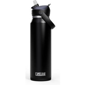 CamelBak Thrive Flip Straw Insulated Stainless Steel Water Bottle, Cold Retention Design for Everyday Hydration and Active Use, 32oz, Black