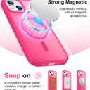 5 x Designed for iPhone 14 Case,iPhone 15 Case with Magnetic [12 FT Military Drop Protection] [Compatible with Magsafe] Slim Translucent Matte Shockproof with Anti-Fingerprint Phone Case, Hot Pink