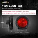 Partsam 10Pack(5 Amber + 5 Red) 2" 4LED Round Trailer Side Marker Light Grommet Flush Mount, [DOT Approved] Sealed 2 inch Clearance Lights with Reflex Lens for Truck RV Camper, IP67 Waterproof, 12V