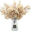 Hananona 10 Pcs Babys Breath Artificial Flowers Real Touch Fake White Flowers Silk Flowers for Spring Wedding Decor Indoor Floral Arrangement Table Centerpieces Home Decor (White, 10)