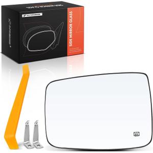 A-Premium Left Driver Side Heated Mirror Glass with Backing Plate Compatible with Ram 1500 2011-2019, 2500 2011-2018, 1500 Classic 2019 & Dodge Ram 1500 2500 2010 - Non-Towing Mirror, w/o Auto Dimming