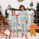 ANGELGGH Onesie Christmas Family Matching Pajamas Adult Couples Men PJs Hooded Women Novelty One-piece Sleepwear (Women, XL, Heart Reindeer)